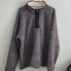 Orvis Men's Black and Gray Zip-Up Sweater